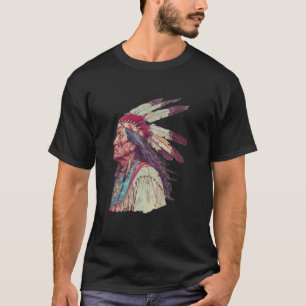 T-shirt Coiffe traditionnelle amérindienne Fierté et tradi