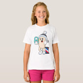 T-shirt Coiffeur avec ciseaux (Devant entier)