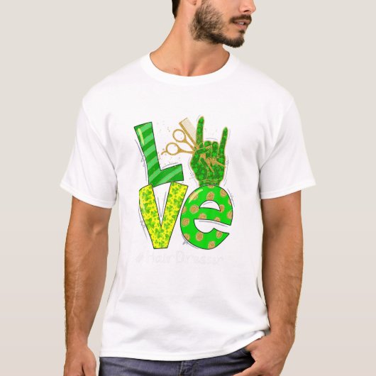 T-shirt Coiffeur Chanceux Trèfle (Devant)