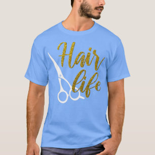 T-shirt Coiffeur Coiffeur Ciseaux Parties scintillant Or C