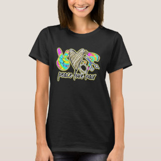 T-shirt Coiffeur Imprimé Léopard Cheveux Amour Paix