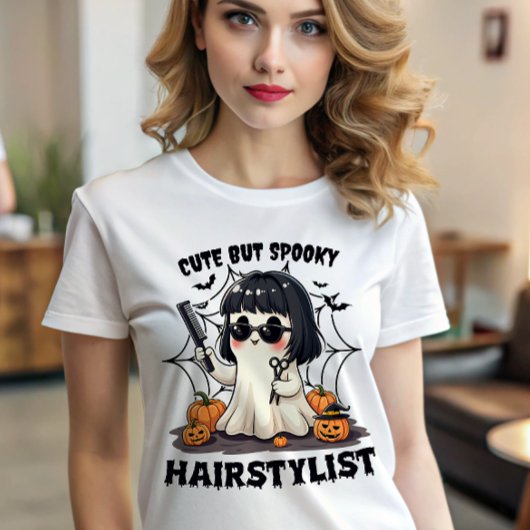 T-shirt Coiffeur, mais Éffrayant Halloween Barber Ghost