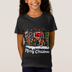 T-Shirt Coiffeur Noël Buffalo Plaid Red Hairdresse