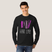 T-shirt Coiffeur Salon de coiffure Boutique ciseaux Shears (Devant entier)