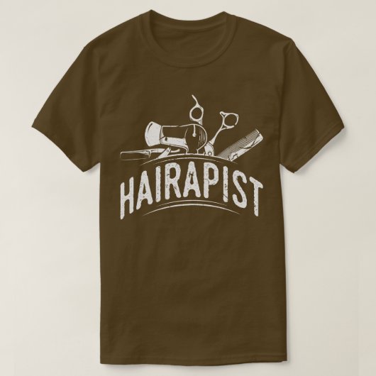 T-shirt Coiffeuse Ciseaux Sèche-cheveux Barbier Coiffeur (Design devant)