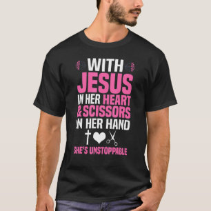 T-shirt Coiffeuse Designs Filles Femmes Christian Hairstyl