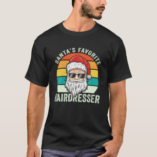 T-shirt Coiffeuse Noël Père Noël Coiffeur favori