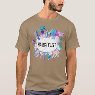 T-shirt Coiffeuse Outils de coupe de cheveux femmes coiffe