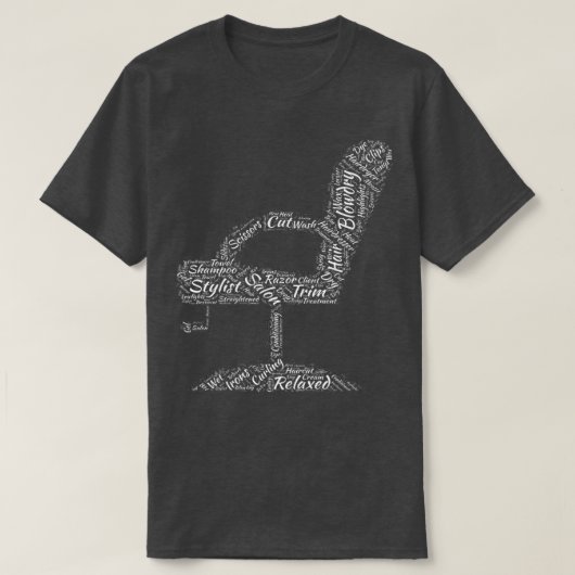 T-shirt Coiffeuse Salon Chaise WORD Term Chemise (Design devant)