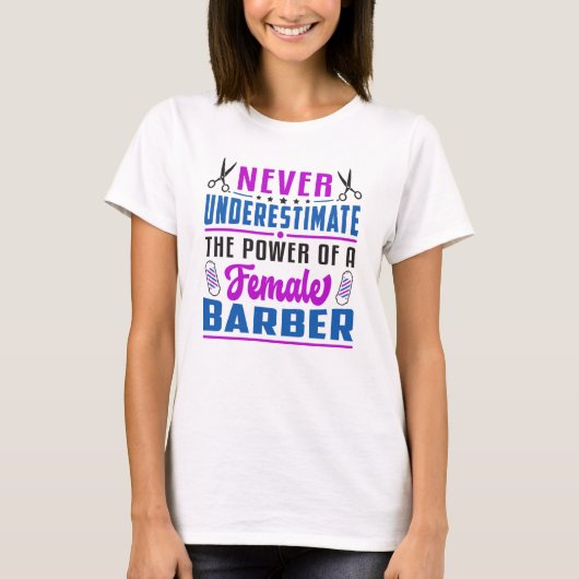 T-shirt Coiffeuse Stylo Barber Ciseaux Coiffeur Idée cadea (Devant)