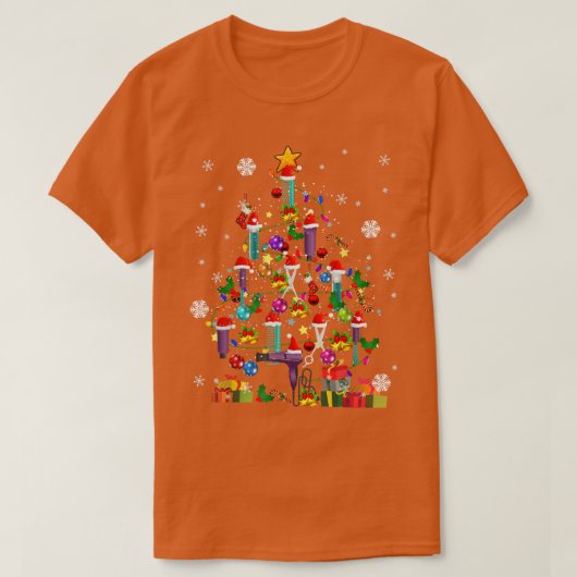 T-shirt Coiffeuse Xmas Tree (Design devant)