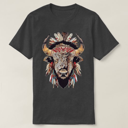 T-shirt Coiffure amérindienne de Buffalo (Design devant)