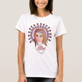 T-shirt Coiffure florale Girl Power (Devant)