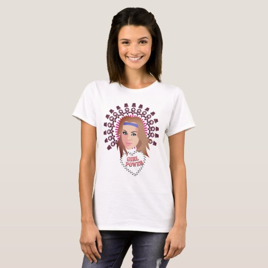 T-shirt Coiffure florale Girl Power (Devant entier)