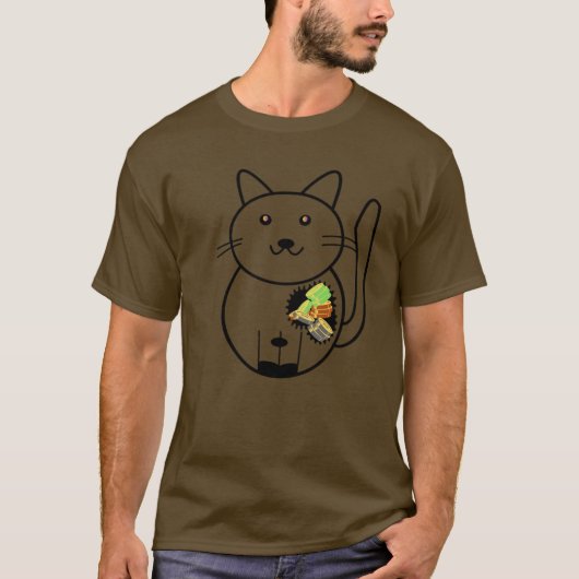 T-shirt Coins-CAT On Dark Canva Tees (Devant)