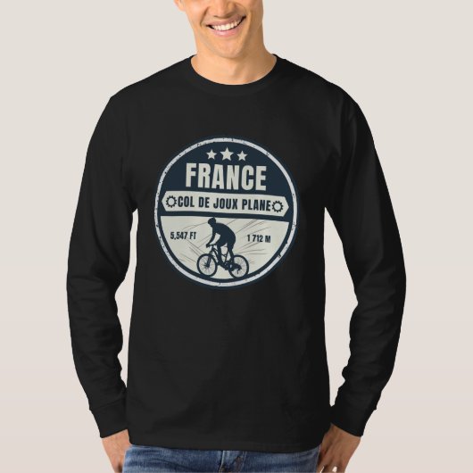 T-shirt Col de Joux Plane Français Alpes visite à vélo (Devant)
