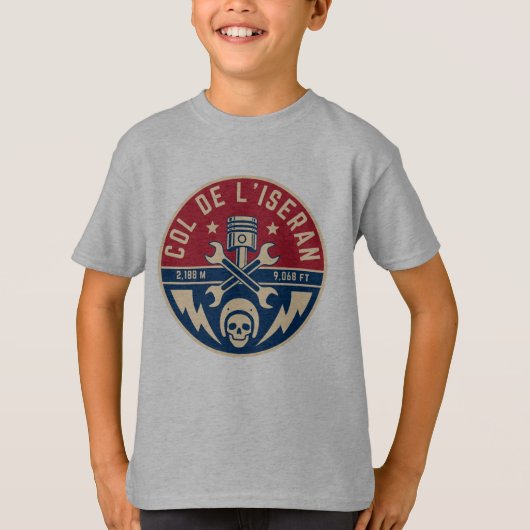 T-shirt Col de l’Iseran français Alpes motobike tour (Devant)