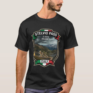 T-shirt Col du Stelvio - Route Alpine pour Motocyclette