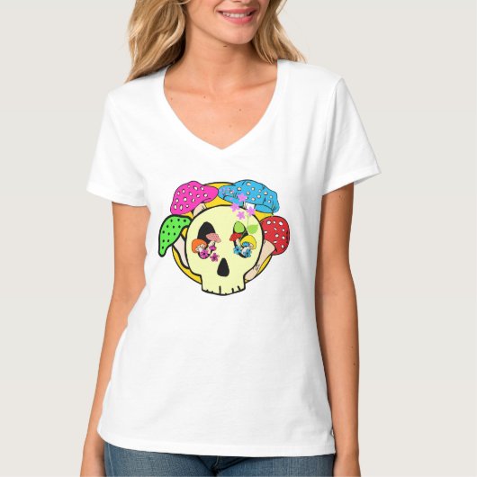 T-Shirt col en V pour femmes (Devant)