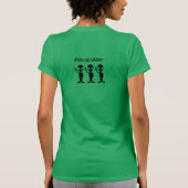 T-shirt Col en v pour femmes avec logo Alien Wonbn, vert (Dos)