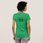T-shirt Col en v pour femmes avec logo Alien Wonbn, vert (Dos entier)