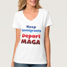 T-shirt col en V pour femmes 'Deport MAGA'