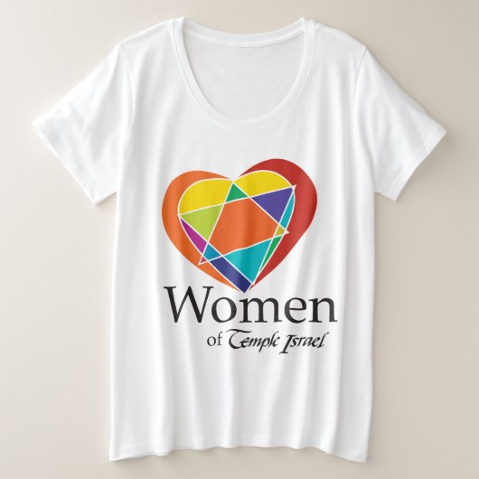 T-shirt col V avec logo Women of Temple Israel (Design devant)
