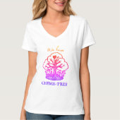 T-shirt col V CHEMIS-TREE arbre dégradé soleil dev (Devant)