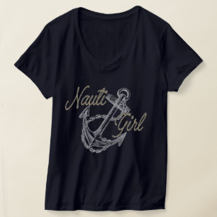 T-shirt col V Nauti Girl pour femmes