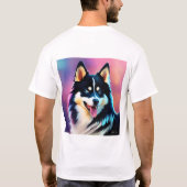 T-shirt col v ou col de l'équipage; courte (Dos)