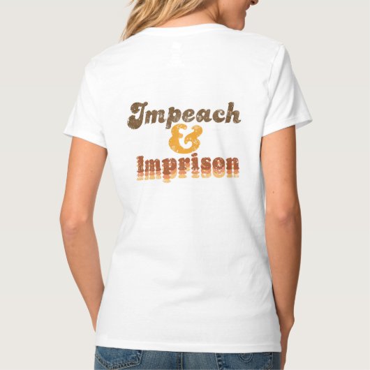 T-shirt col V pour femmes "Impeachment et emprison (Dos)
