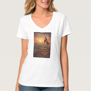 T-shirt col V pour femmes Philippiens 4:13 chrétie
