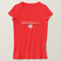 T-shirt col v, rouge