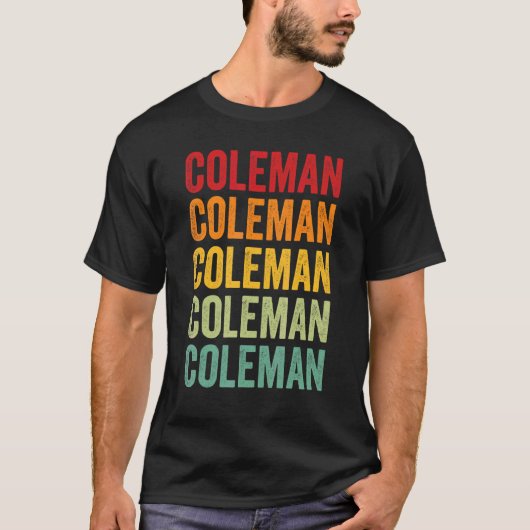 T-shirt Coleman County Texas Rainbow Text Design (Devant)