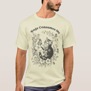 T-shirt Colère de chat drôle me consume vintage chaton som