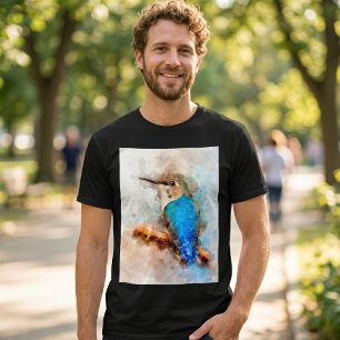 T-shirt Colibri aquarelle vibrant oiseau sur une branche
