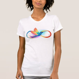 T-shirt Colibri arc-en-ciel avec symbole Infinity