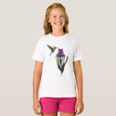 T-shirt Colibri Et Fleur Iris (Devant entier)