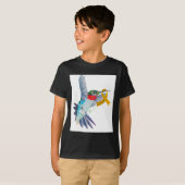 T-shirt Colibri et Ruban d'or pour enfants Cancer Aware (Devant entier)