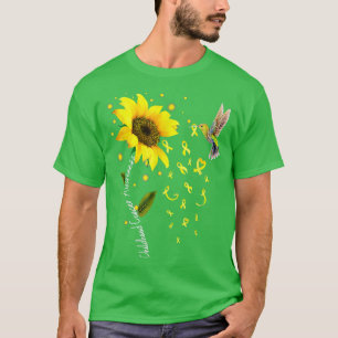 T-shirt Colibri Gold Sunflower Ribbon Cancer de l'enfance
