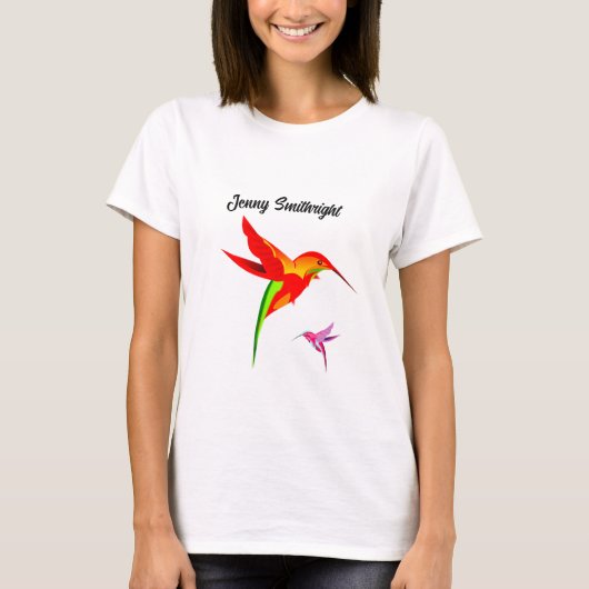 T-shirt Colibri Orange Jaune Et Vert (Devant)
