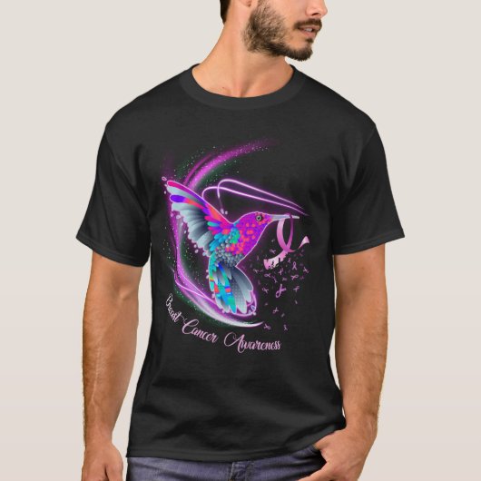 T-shirt Colibri ruban conscience du cancer du sein_fullpri (Devant)