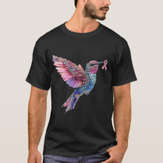 T-shirt Colibri ruban rose sensibilisation au cancer du se