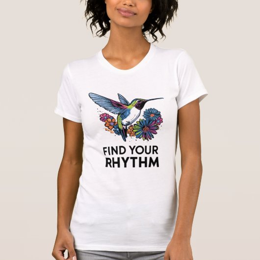 T-shirt colibri rythmé (Devant)