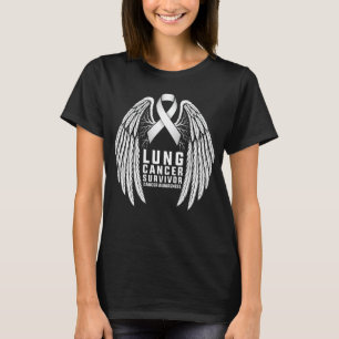T-shirt Colibri survivant du cancer du poumon Ruban Blanc