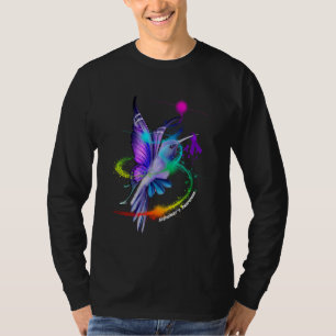 T-shirt Colibri tenant un ruban violet Alzheimer conscient