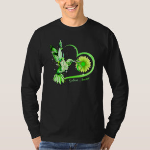 T-shirt Colibri Tournesol Cœur Ruban Vert Scoliose