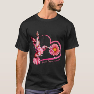T-shirt Colibri Tournesol rose Ruban Cancer du sein Aw