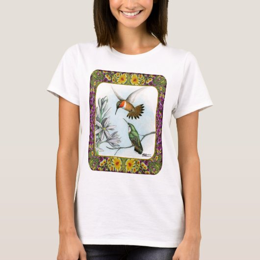 T-shirt Colibris et Fleurs #2 (Devant)