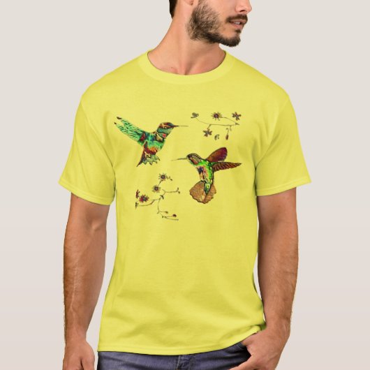 T-SHIRT COLIBRIS ORNÉS DE BIJOUX (Devant)